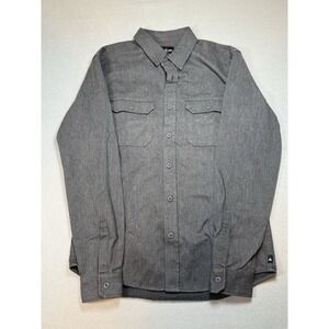 American Giant Button Up Long Sleeve Shirt Mens Small‎ Grey Cotton Camp Workwear